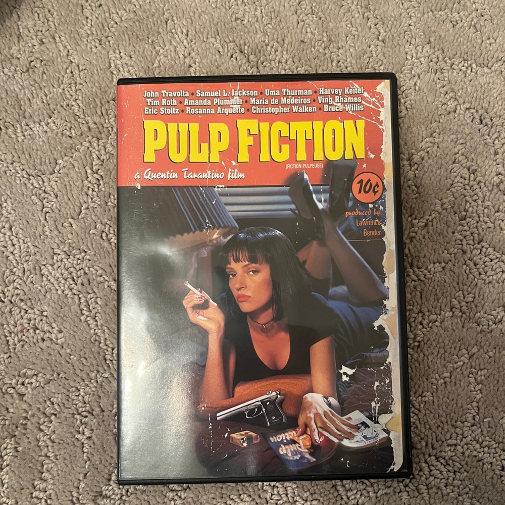 Pulp Fiction DVD Case - Red, Black, Yellow Cover
